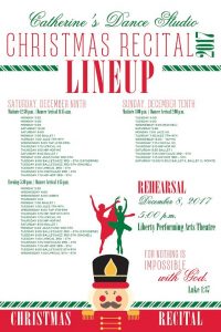 Check your times for our Christmas Recital